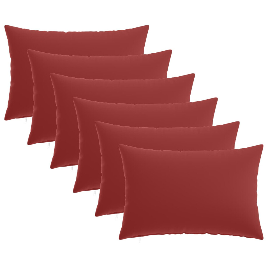 vidaXL Kussensloop 6 pcs HEERLEN Wijnrood 50 x 80 cm Polyester vidaXL Kussensloop 6 pcs HEERLEN Wijnrood 50 x 80 cm Polyester afbeelding 1