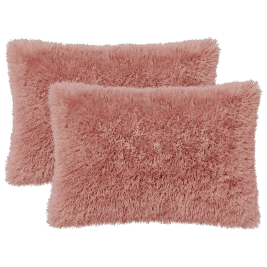vidaXL Kussensloop 2 pcs HEERLEN Roze 50 x 80 cm PV Fleece vidaXL Kussensloop 2 pcs HEERLEN Roze 50 x 80 cm PV Fleece afbeelding 1