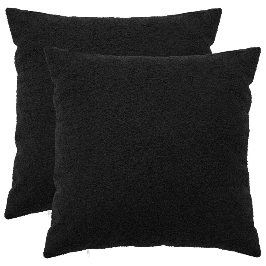 vidaXL Kussensloop 2 pcs HEERLEN Zwart 55 x 55 cm Bouclé vidaXL Kussensloop 2 pcs HEERLEN Zwart 55 x 55 cm Bouclé afbeelding 1