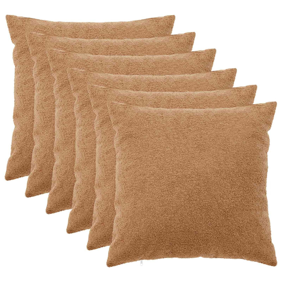 vidaXL Kussensloop 6 pcs HEERLEN Beige 55 x 55 cm Bouclé vidaXL Kussensloop 6 pcs HEERLEN Beige 55 x 55 cm Bouclé afbeelding 1