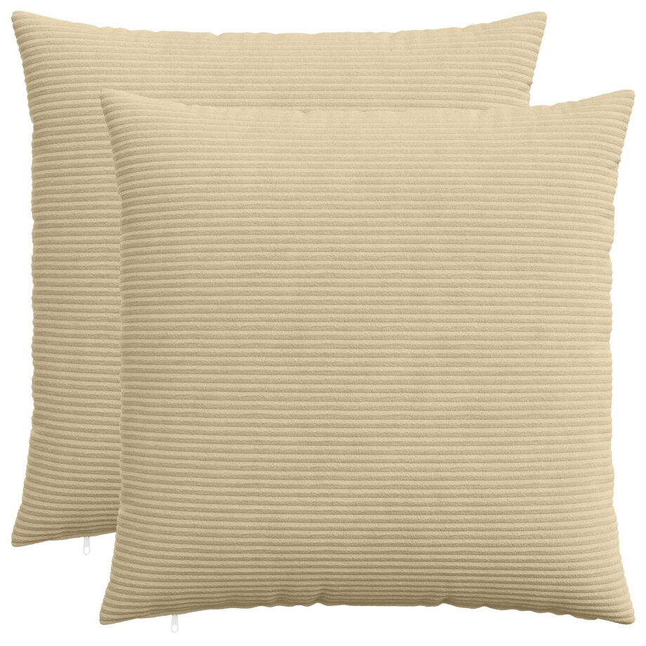 vidaXL Kussensloop 2 pcs HEERLEN Groen Grijs 60 x 60 cm corduroy afbeelding 1