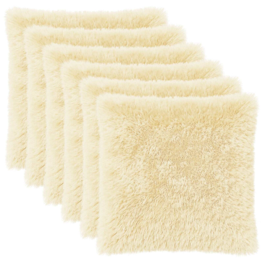 vidaXL Kussensloop 6 pcs HEERLEN Crèmekleurig 60 x 60 cm PV Fleece vidaXL Kussensloop 6 pcs HEERLEN Crèmekleurig 60 x 60 cm PV Fleece afbeelding 1