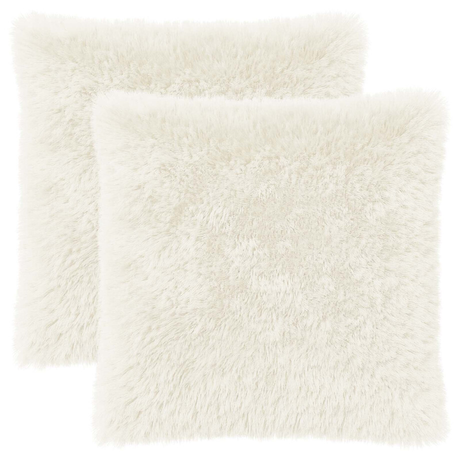 vidaXL Kussensloop 2 pcs HEERLEN Wit 60 x 60 cm PV Fleece vidaXL Kussensloop 2 pcs HEERLEN Wit 60 x 60 cm PV Fleece afbeelding 1
