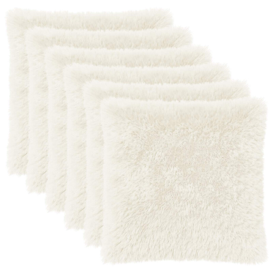 vidaXL Kussensloop 6 pcs HEERLEN Wit 60 x 60 cm PV Fleece vidaXL Kussensloop 6 pcs HEERLEN Wit 60 x 60 cm PV Fleece afbeelding 1