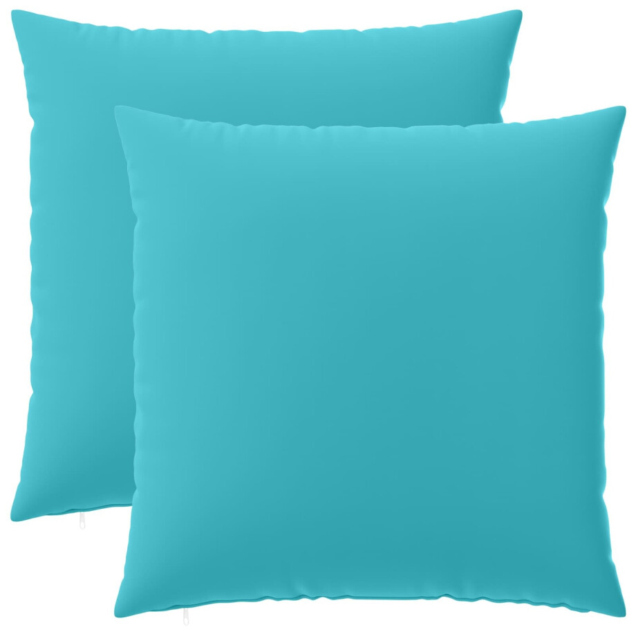 vidaXL Kussensloop 2 pcs HEERLEN Turquoise 65 x 65 cm Polyester afbeelding 1