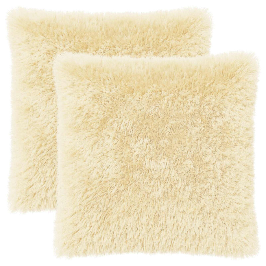 vidaXL Kussensloop 2 pcs HEERLEN Crèmekleurig 65 x 65 cm PV Fleece vidaXL Kussensloop 2 pcs HEERLEN Crèmekleurig 65 x 65 cm PV Fleece afbeelding 1