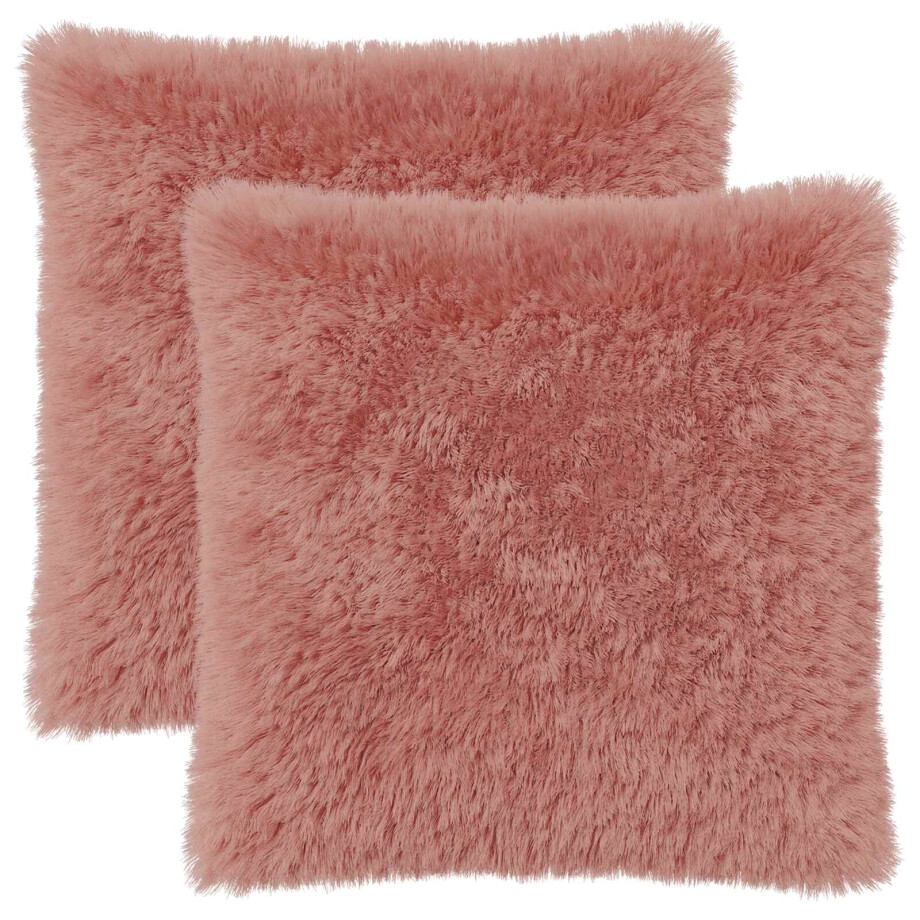 vidaXL Kussensloop 2 pcs HEERLEN Roze 65 x 65 cm PV Fleece vidaXL Kussensloop 2 pcs HEERLEN Roze 65 x 65 cm PV Fleece afbeelding 1