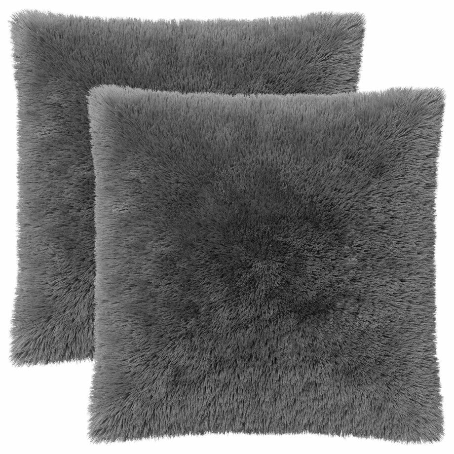 vidaXL Kussensloop 2 pcs HEERLEN Lichtgrijs 65 x 65 cm PV Fleece vidaXL Kussensloop 2 pcs HEERLEN Lichtgrijs 65 x 65 cm PV Fleece afbeelding 1