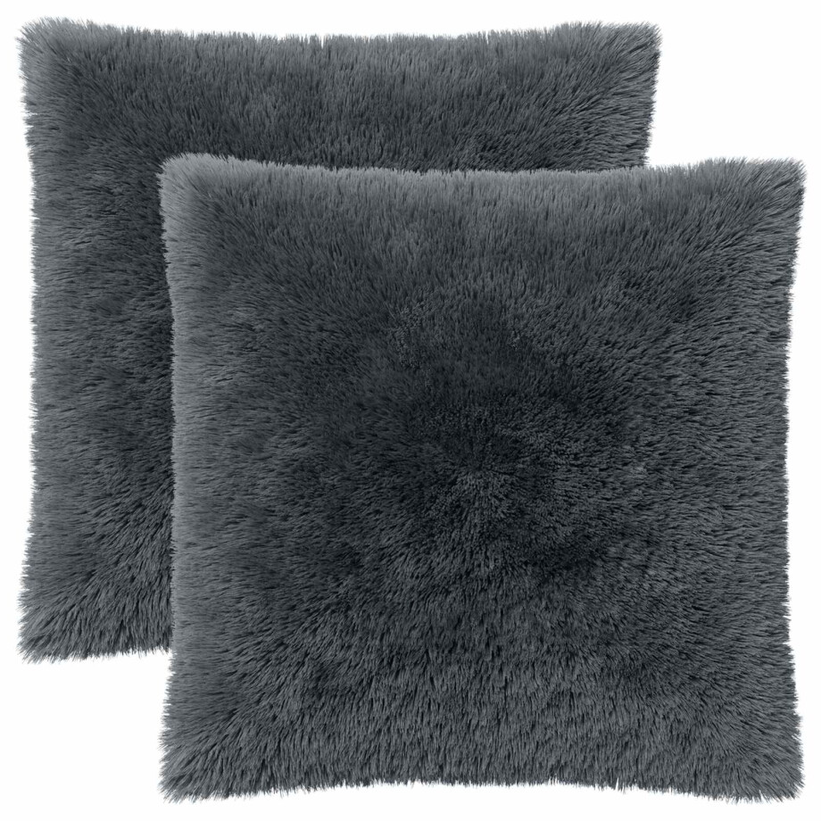 vidaXL Kussensloop 2 pcs HEERLEN Antracietkleurig 65 x 65 cm PV Fleece vidaXL Kussensloop 2 pcs HEERLEN Antracietkleurig 65 x 65 cm PV Fleece afbeelding 1