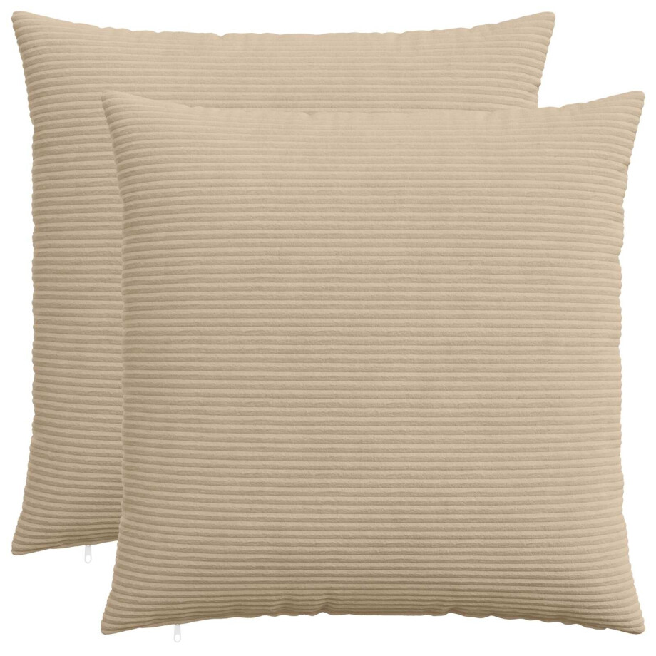 vidaXL Kussensloop 2 pcs HEERLEN Taupe 70 x 70 cm corduroy vidaXL Kussensloop 2 pcs HEERLEN Taupe 70 x 70 cm corduroy afbeelding 1