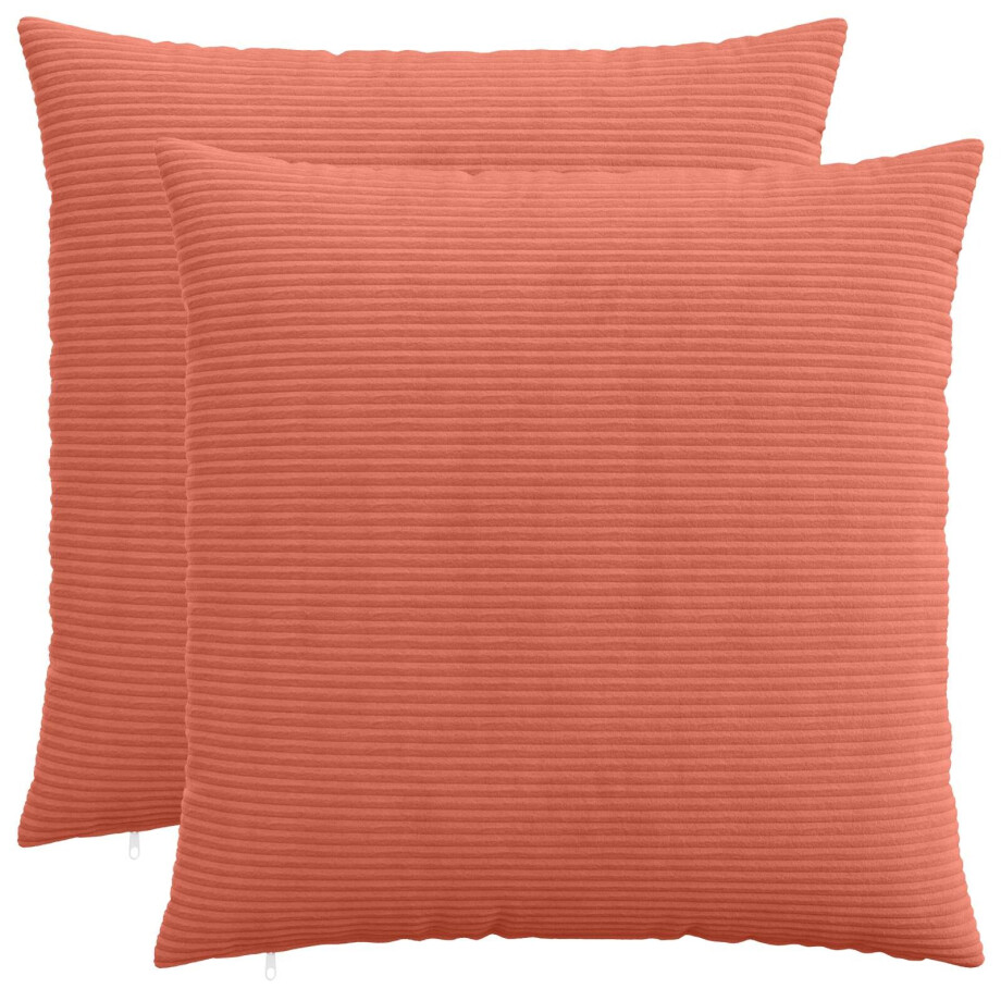 vidaXL Kussensloop 2 pcs HEERLEN Rood-oranje 80 x 80 cm corduroy vidaXL Kussensloop 2 pcs HEERLEN Rood-oranje 80 x 80 cm corduroy afbeelding 1