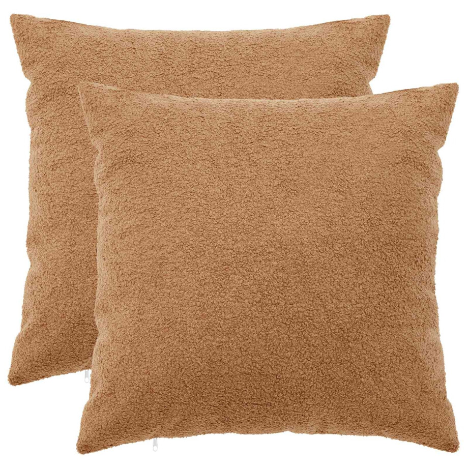 vidaXL Kussensloop 2 pcs HEERLEN Beige 80 x 80 cm Bouclé vidaXL Kussensloop 2 pcs HEERLEN Beige 80 x 80 cm Bouclé afbeelding 1