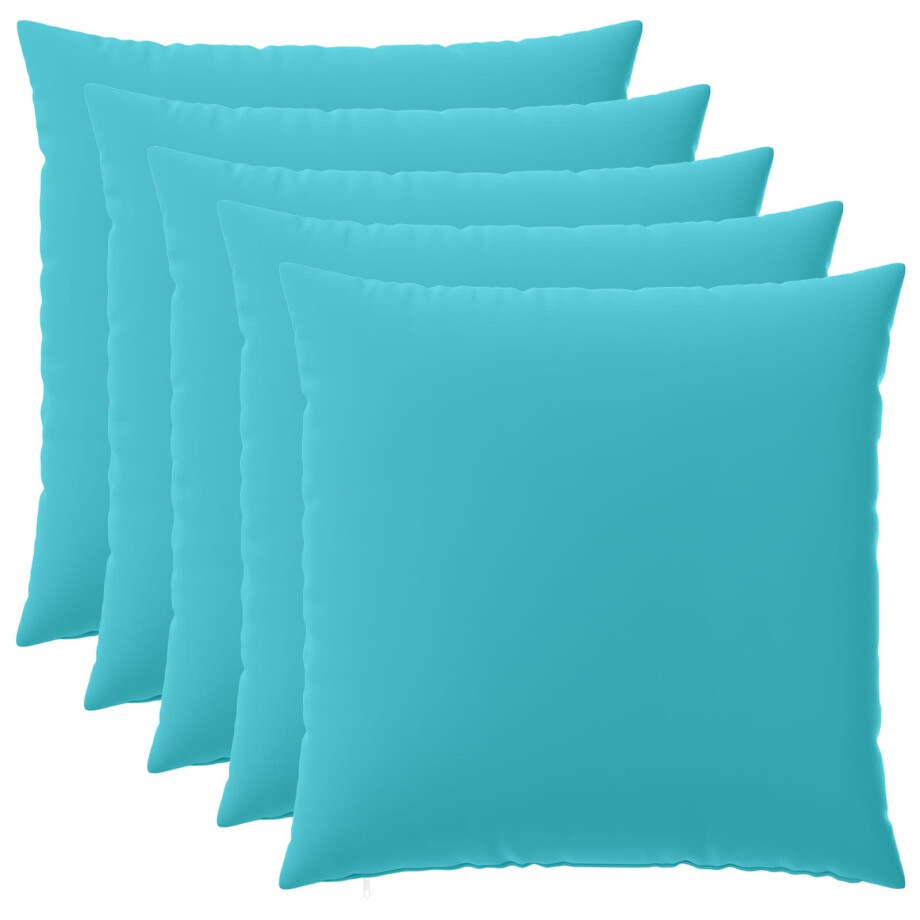 vidaXL Kussensloop 6 pcs HEERLEN Turquoise 80 x 80 cm Polyester afbeelding 1