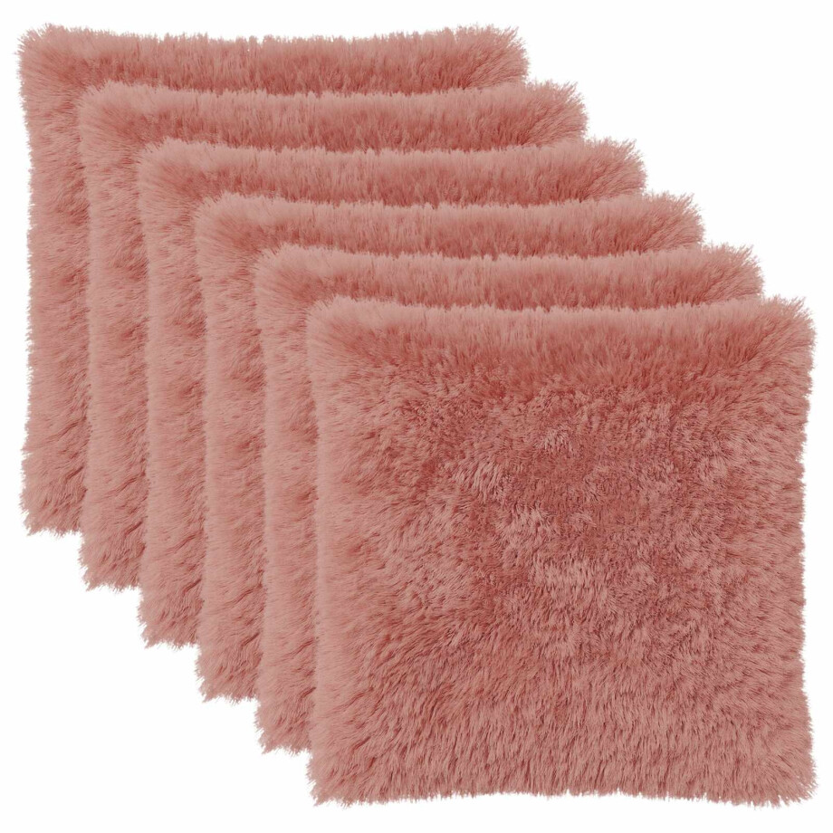 vidaXL Kussensloop 6 pcs HEERLEN Roze 80 x 80 cm PV Fleece vidaXL Kussensloop 6 pcs HEERLEN Roze 80 x 80 cm PV Fleece afbeelding 1