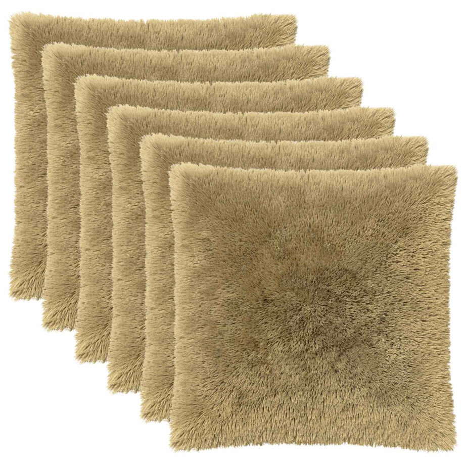 vidaXL Kussensloop 6 pcs HEERLEN Lichtgroen 80 x 80 cm PV Fleece vidaXL Kussensloop 6 pcs HEERLEN Lichtgroen 80 x 80 cm PV Fleece afbeelding 1