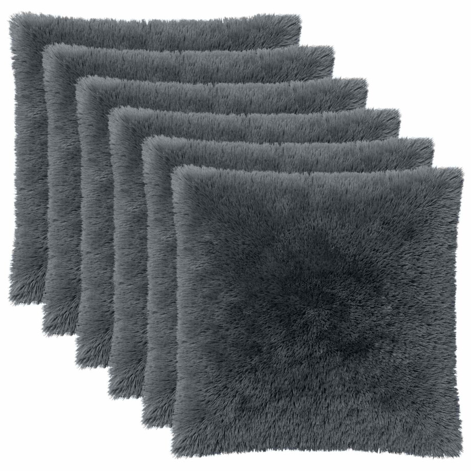 vidaXL Kussensloop 6 pcs HEERLEN Antracietkleurig 80 x 80 cm PV Fleece vidaXL Kussensloop 6 pcs HEERLEN Antracietkleurig 80 x 80 cm PV Fleece afbeelding 1
