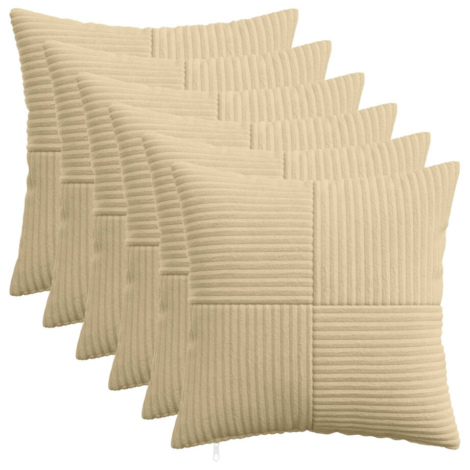 vidaXL Kussensloop 6 pcs ALMELO Grijs groen 40 x 40 cm corduroy vidaXL Kussensloop 6 pcs ALMELO Grijs groen 40 x 40 cm corduroy afbeelding 1