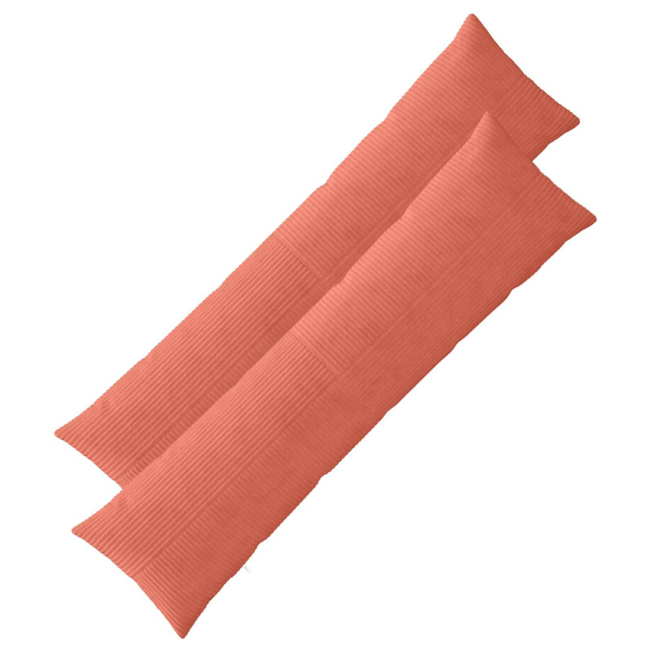 vidaXL Kussensloop 2 pcs ALMELO Rood-oranje 40 x 145 cm corduroy afbeelding 1