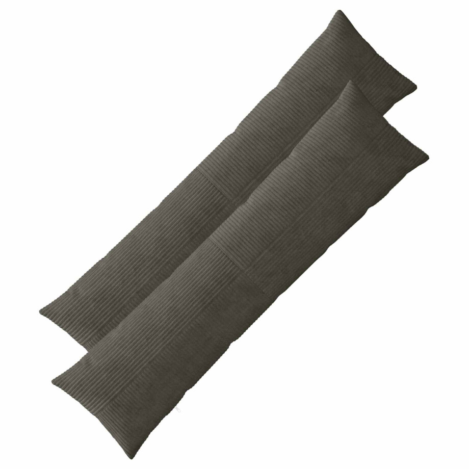vidaXL Kussensloop 2 pcs ALMELO Antracietkleurig 40 x 145 cm corduroy vidaXL Kussensloop 2 pcs ALMELO Antracietkleurig 40 x 145 cm corduroy afbeelding 1