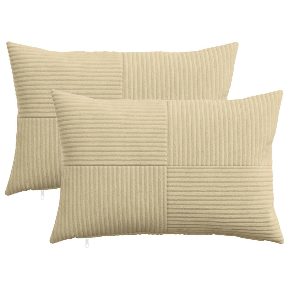 vidaXL Kussensloop 2 pcs ALMELO Grijs groen 40 x 60 cm corduroy vidaXL Kussensloop 2 pcs ALMELO Grijs groen 40 x 60 cm corduroy afbeelding 1