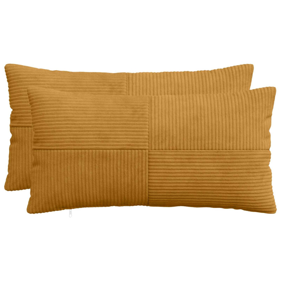 vidaXL Kussensloop 2 pcs ALMELO Geel 40 x 70 cm corduroy vidaXL Kussensloop 2 pcs ALMELO Geel 40 x 70 cm corduroy afbeelding 1