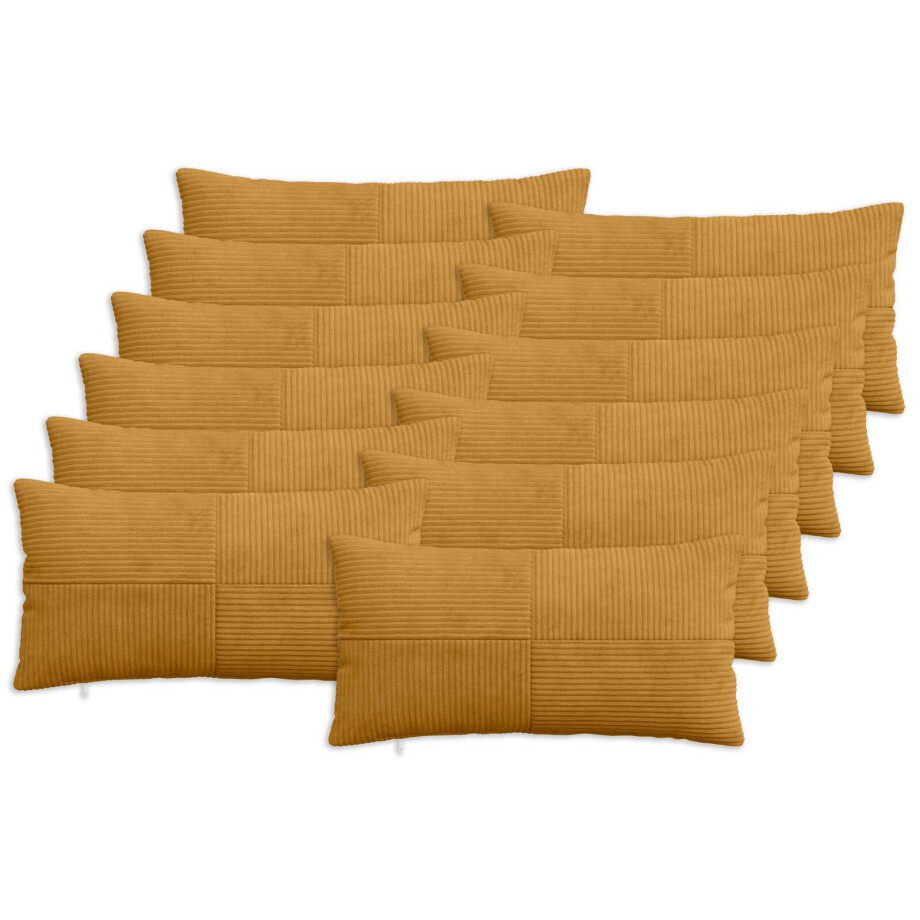 vidaXL Kussensloop 12 pcs ALMELO Geel 40 x 80 cm corduroy vidaXL Kussensloop 12 pcs ALMELO Geel 40 x 80 cm corduroy afbeelding 1
