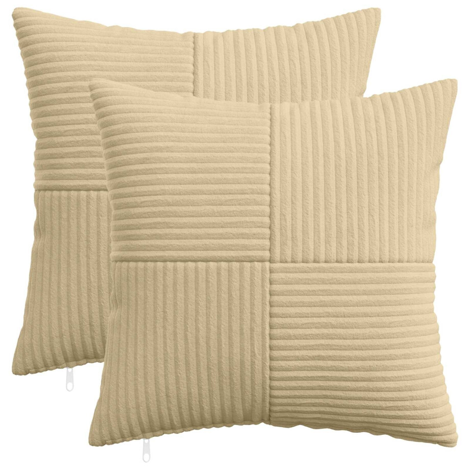 vidaXL Kussensloop 2 pcs ALMELO Grijs groen 50 x 50 cm corduroy vidaXL Kussensloop 2 pcs ALMELO Grijs groen 50 x 50 cm corduroy afbeelding 1