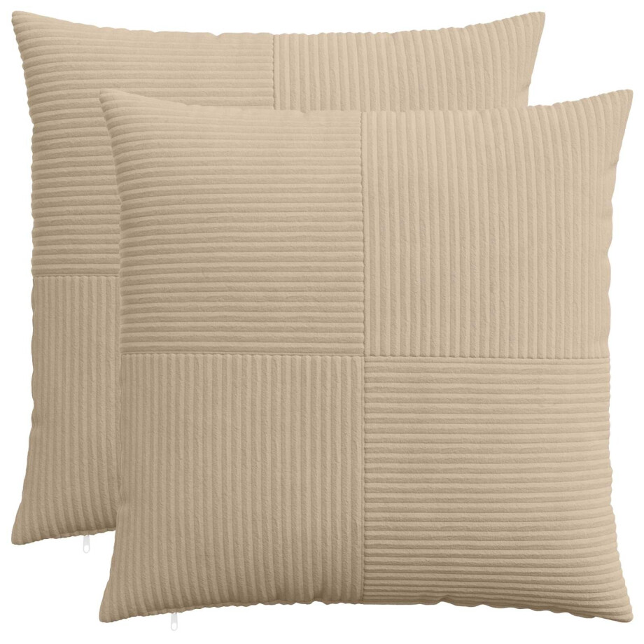 vidaXL Kussensloop 2 pcs ALMELO Taupe 55 x 55 cm corduroy vidaXL Kussensloop 2 pcs ALMELO Taupe 55 x 55 cm corduroy afbeelding 1