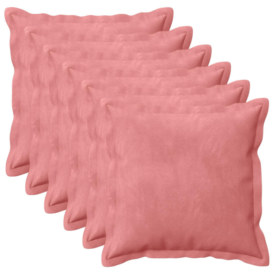 vidaXL Kussensloop 6 pcs HOUTEN Roze 30 x 30 cm Fluweel vidaXL Kussensloop 6 pcs HOUTEN Roze 30 x 30 cm Fluweel afbeelding 1