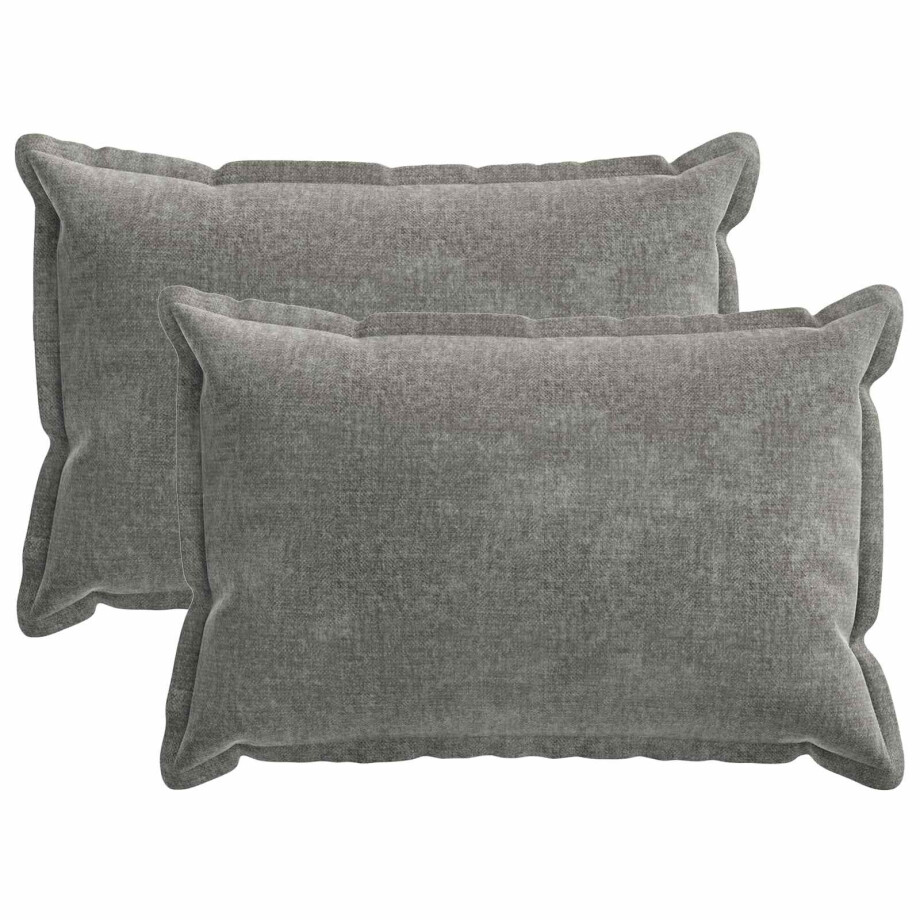 vidaXL Kussensloop 2 pcs HOUTEN Donkergrijs 30 x 50 cm Chenille Stof vidaXL Kussensloop 2 pcs HOUTEN Donkergrijs 30 x 50 cm Chenille Stof afbeelding 1