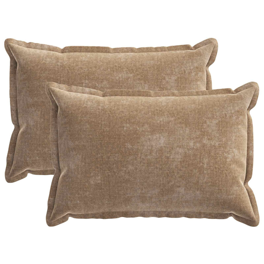 vidaXL Kussensloop 2 pcs HOUTEN Bruin 30 x 50 cm Chenille Stof vidaXL Kussensloop 2 pcs HOUTEN Bruin 30 x 50 cm Chenille Stof afbeelding 1