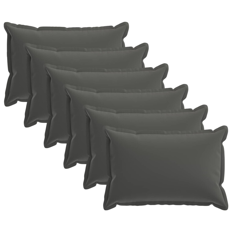 vidaXL Kussensloop 6 st HOUTEN Antraciet 30 x 50 cm Polyester afbeelding 1