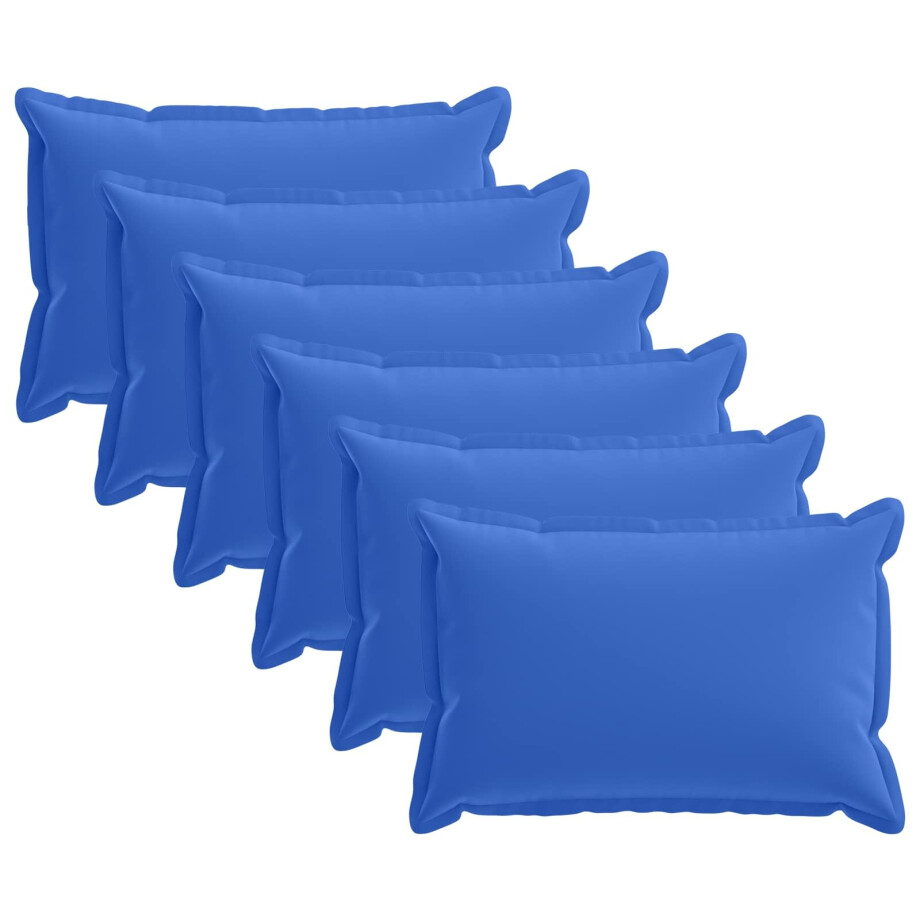 vidaXL Kussensloop 6 st HOUTEN Koninklijk Blauw 30 x 50 cm Polyester afbeelding 1
