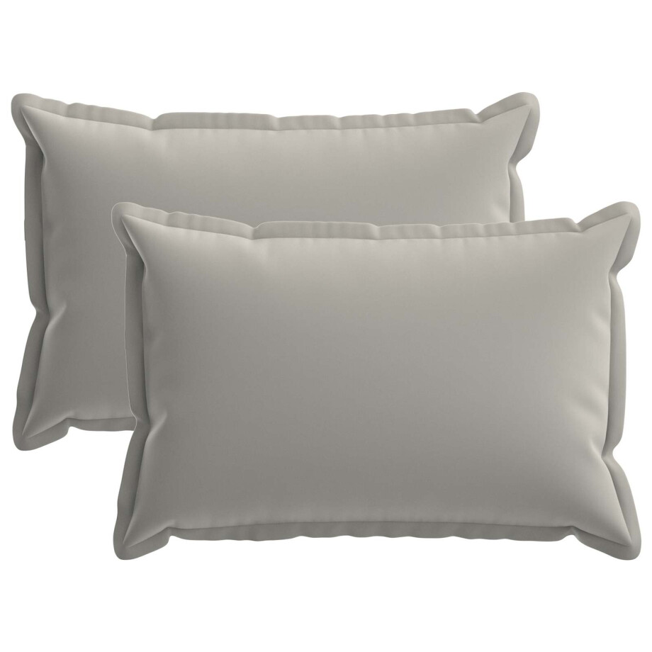vidaXL Kussensloop 2 st HOUTEN Grijs 30 x 50 cm Polyester afbeelding 1