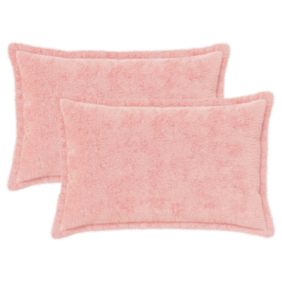 vidaXL Kussensloop 2 st HOUTEN Roze 30 x 50 cm Nep Konijnenbont vidaXL Kussensloop 2 st HOUTEN Roze 30 x 50 cm Nep Konijnenbont afbeelding 1