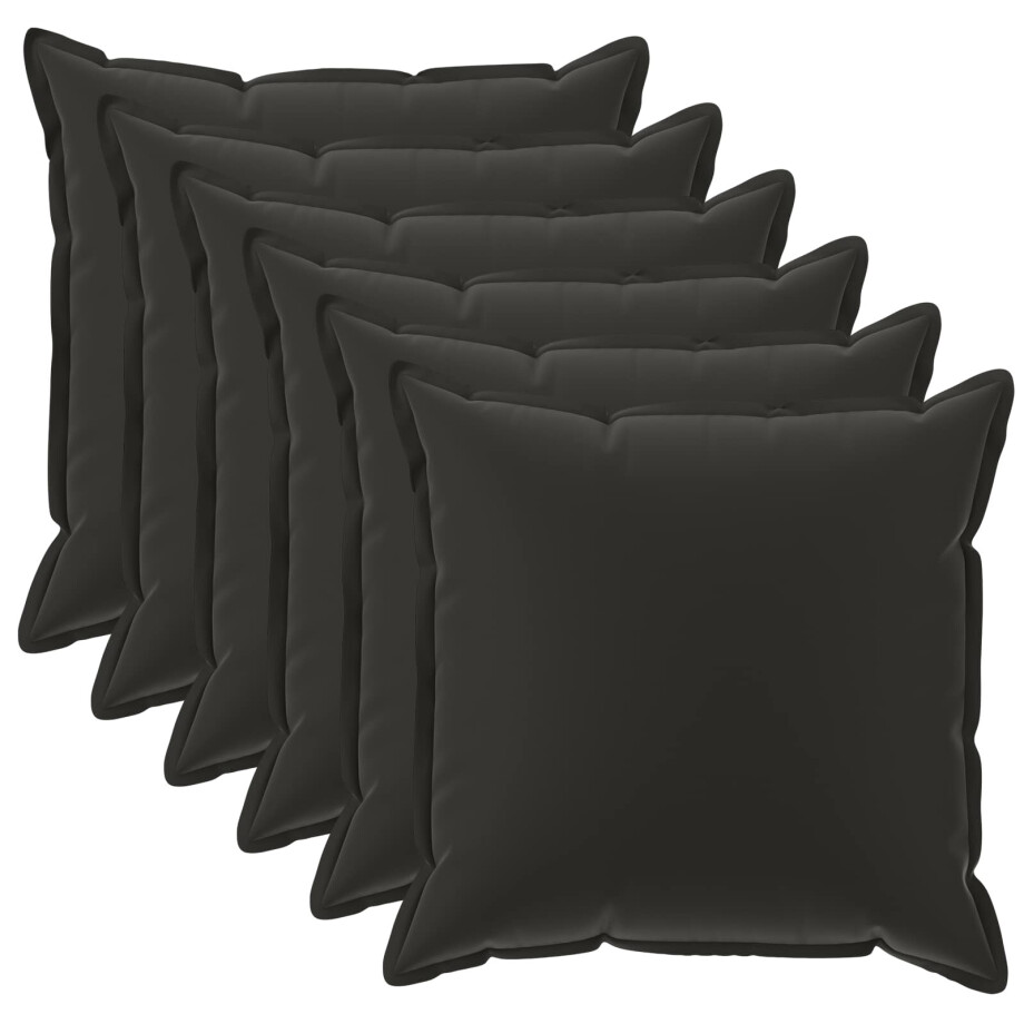 vidaXL Kussensloop 6 st HOUTEN Meerkleurig 35 x 35 cm Polyester afbeelding 1