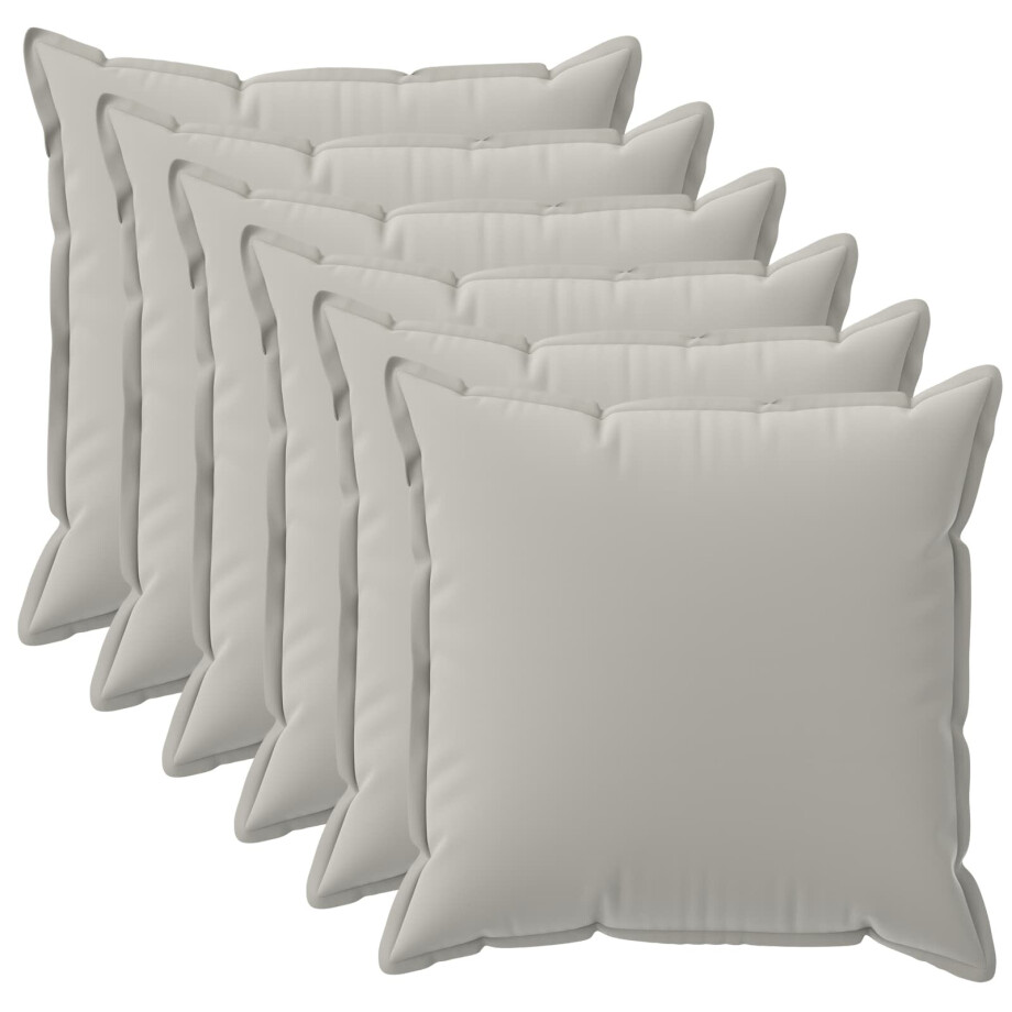 vidaXL Kussensloop 6 st HOUTEN Grijs 35 x 35 cm Polyester vidaXL Kussensloop 6 st HOUTEN Grijs 35 x 35 cm Polyester afbeelding 1