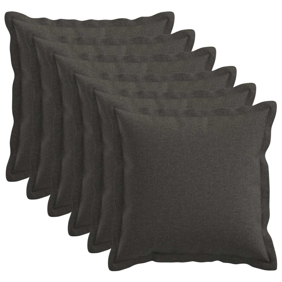 vidaXL Kussensloop 6 pcs HOUTEN Donkergrijs 40 x 40 cm Faux Linnen vidaXL Kussensloop 6 pcs HOUTEN Donkergrijs 40 x 40 cm Faux Linnen afbeelding 1