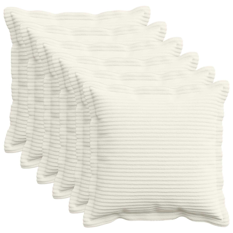 vidaXL Kussensloop 6 st HOUTEN Crèmekleurig 40 x 40 cm corduroy vidaXL Kussensloop 6 st HOUTEN Crèmekleurig 40 x 40 cm corduroy afbeelding 1