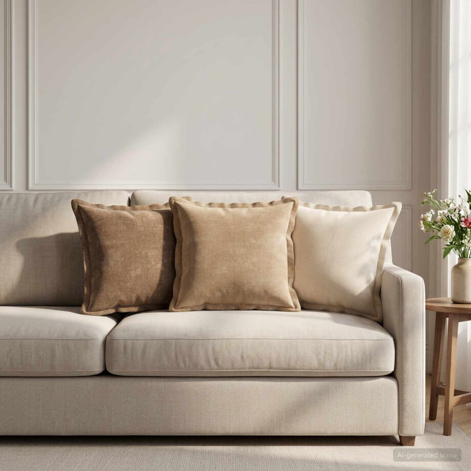 vidaXL Kussensloop 12 st HOUTEN Taupe 40 x 40 cm Chenille Stof afbeelding 1