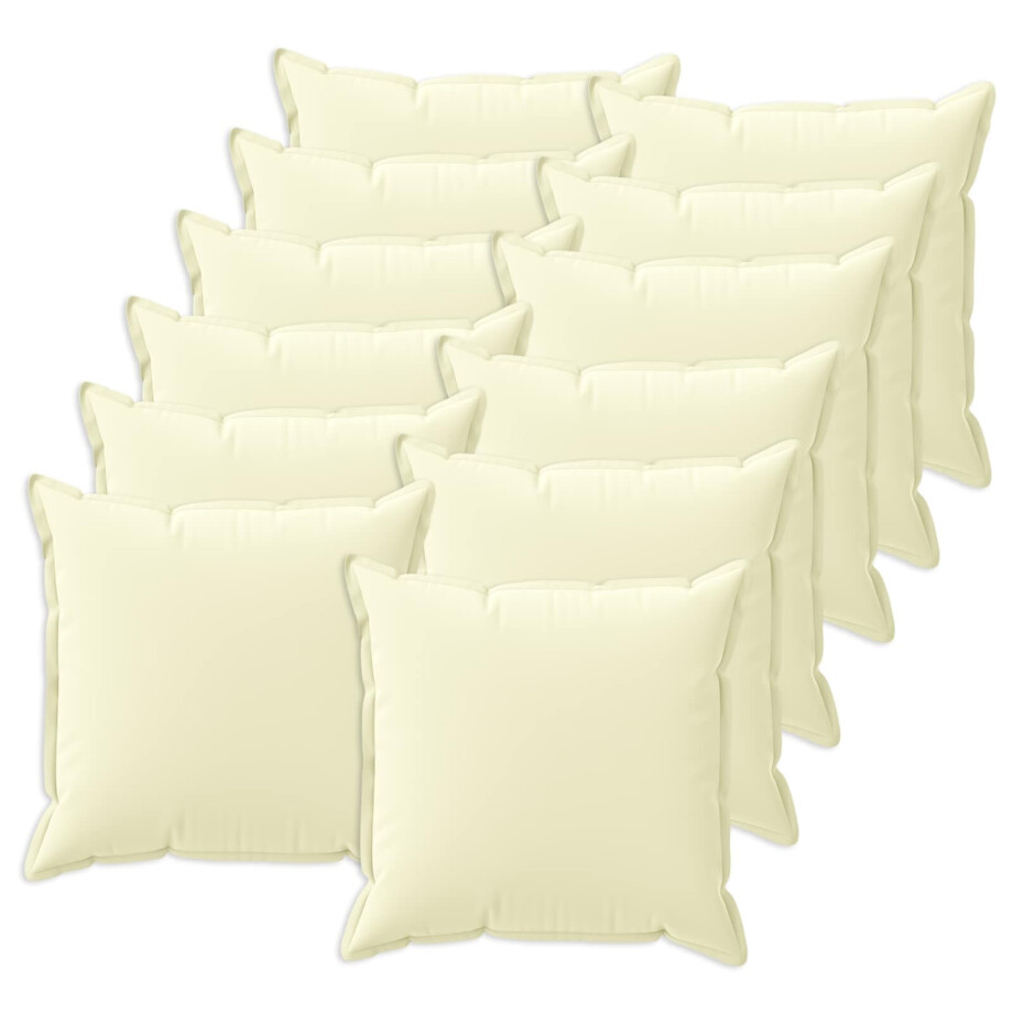 vidaXL Kussensloop 12 st HOUTEN Crèmekleurig 40 x 40 cm Polyester afbeelding 1