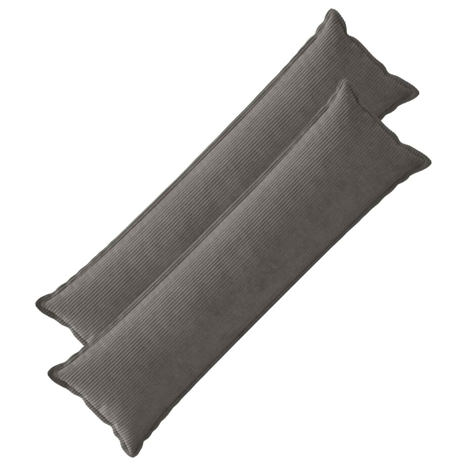 vidaXL Kussensloop 2 st HOUTEN Donkergrijs 40 x 145 cm corduroy vidaXL Kussensloop 2 st HOUTEN Donkergrijs 40 x 145 cm corduroy afbeelding 1