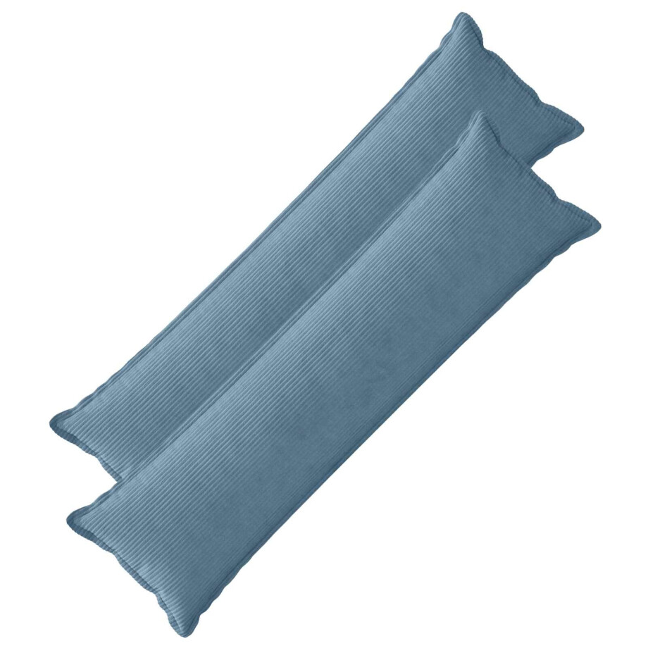 vidaXL Kussensloop 2 st HOUTEN Blauw 40 x 145 cm corduroy vidaXL Kussensloop 2 st HOUTEN Blauw 40 x 145 cm corduroy afbeelding 1