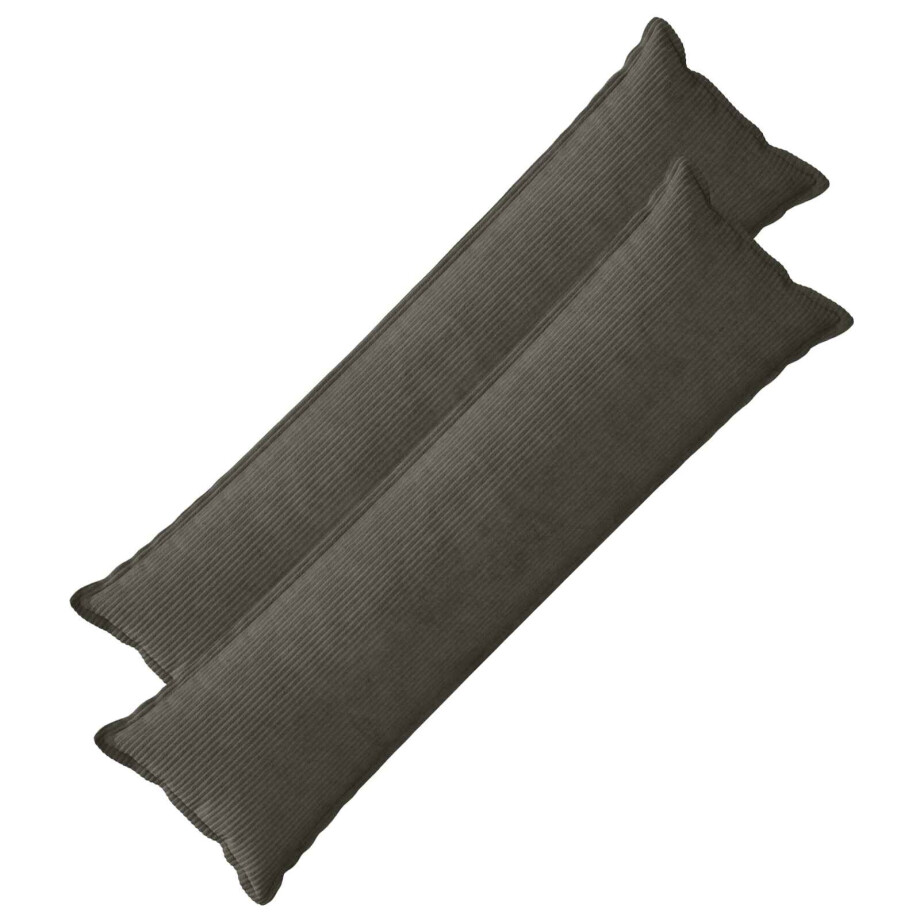 vidaXL Kussensloop 2 st HOUTEN Antraciet 40 x 145 cm corduroy vidaXL Kussensloop 2 st HOUTEN Antraciet 40 x 145 cm corduroy afbeelding 1