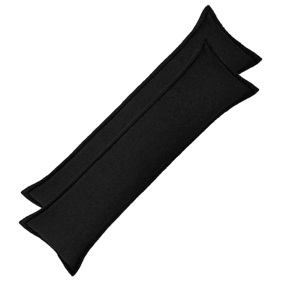 vidaXL Kussensloop 2 pcs HOUTEN Zwart 40 x 145 cm Bouclé vidaXL Kussensloop 2 pcs HOUTEN Zwart 40 x 145 cm Bouclé afbeelding 1