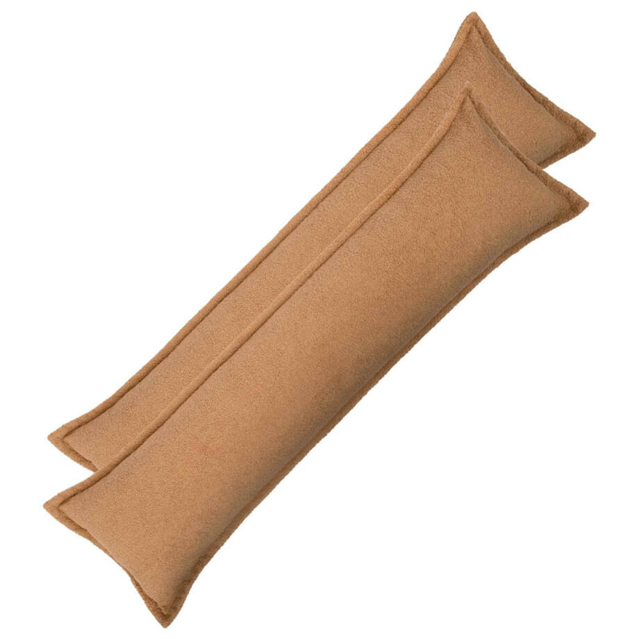 vidaXL Kussensloop 2 pcs HOUTEN Beige 40 x 145 cm Bouclé afbeelding 1