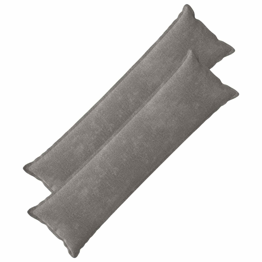 vidaXL Kussensloop 2 st HOUTEN Donkergrijs 40 x 145 cm Chenille Stof afbeelding 1