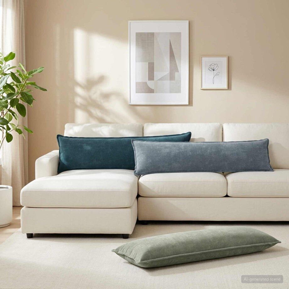 vidaXL Kussensloop 2 st HOUTEN Groen 40 x 145 cm Chenille Stof vidaXL Kussensloop 2 st HOUTEN Groen 40 x 145 cm Chenille Stof afbeelding 1
