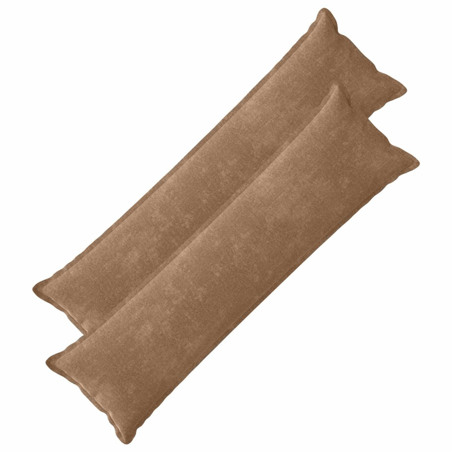vidaXL Kussensloop 2 st HOUTEN Bruin 40 x 145 cm Chenille Stof afbeelding 1