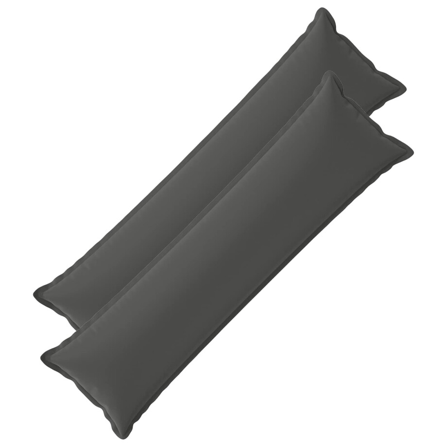 vidaXL Kussensloop 2 st HOUTEN Antraciet 40 x 145 cm Polyester afbeelding 1